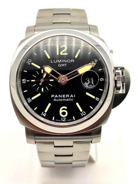 panerai luminor gmt 44mm steel pam00297 review|panerai luminor gmt automatic black.